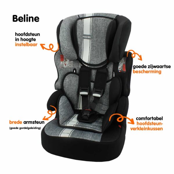 Meegroei autostoel - Beline First - Groep 1/2/3 kg)
